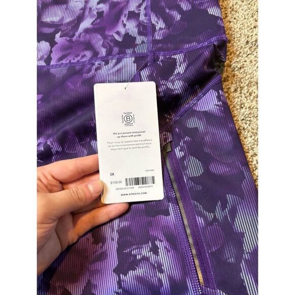 NEW Athleta Rainier Printed Tight Leggings High-Rise Drawstring Plush SuperSonic - Picture 7 of 14
